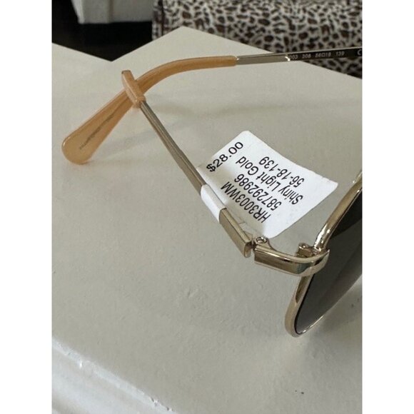 HARPER + ROE Rx’able Sunglasses Shiny Light Gold HR3003 56-18-139 Wire Geometric - Picture 4 of 11